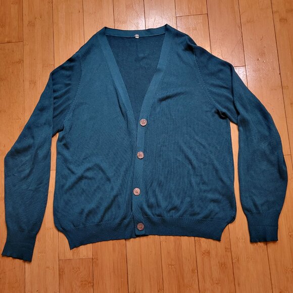 Blue Sky Clothing Co. Deep Teal Button Cardigan – Ocean Drift Softness - Picture 4 of 5